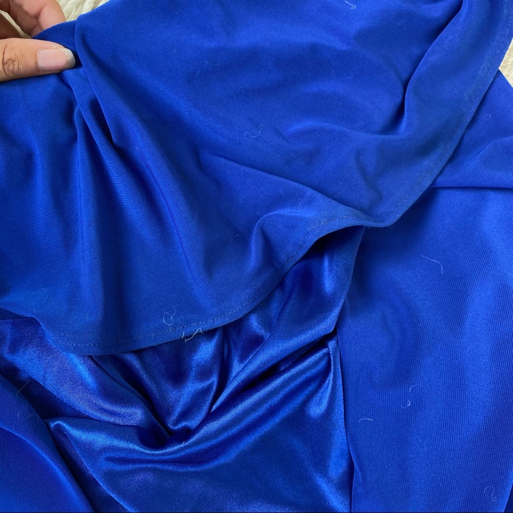 SHERRI HILL blue embellished two-piece formal dress crop top with maxi skirt 4 - Picture 11 of 16